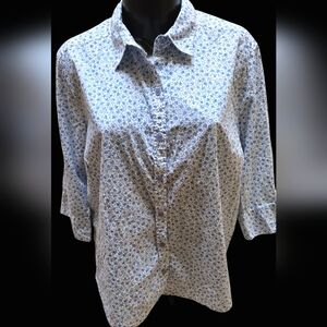 Lands End Sweet Blouse 24W 3/4 Sleeve